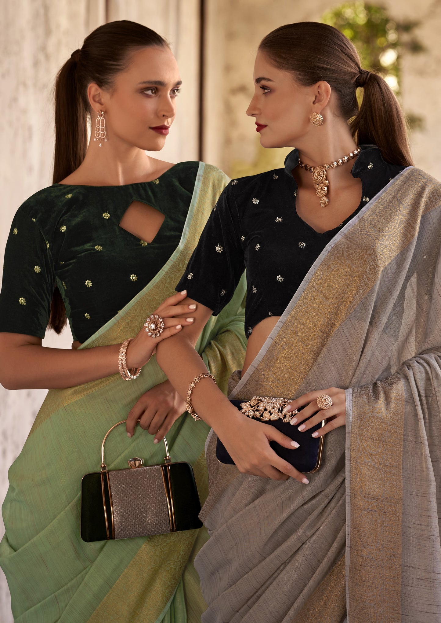 Unveiling the Grace of Tissue Linen Saree A Perfect Blend of Tradition & Elegance