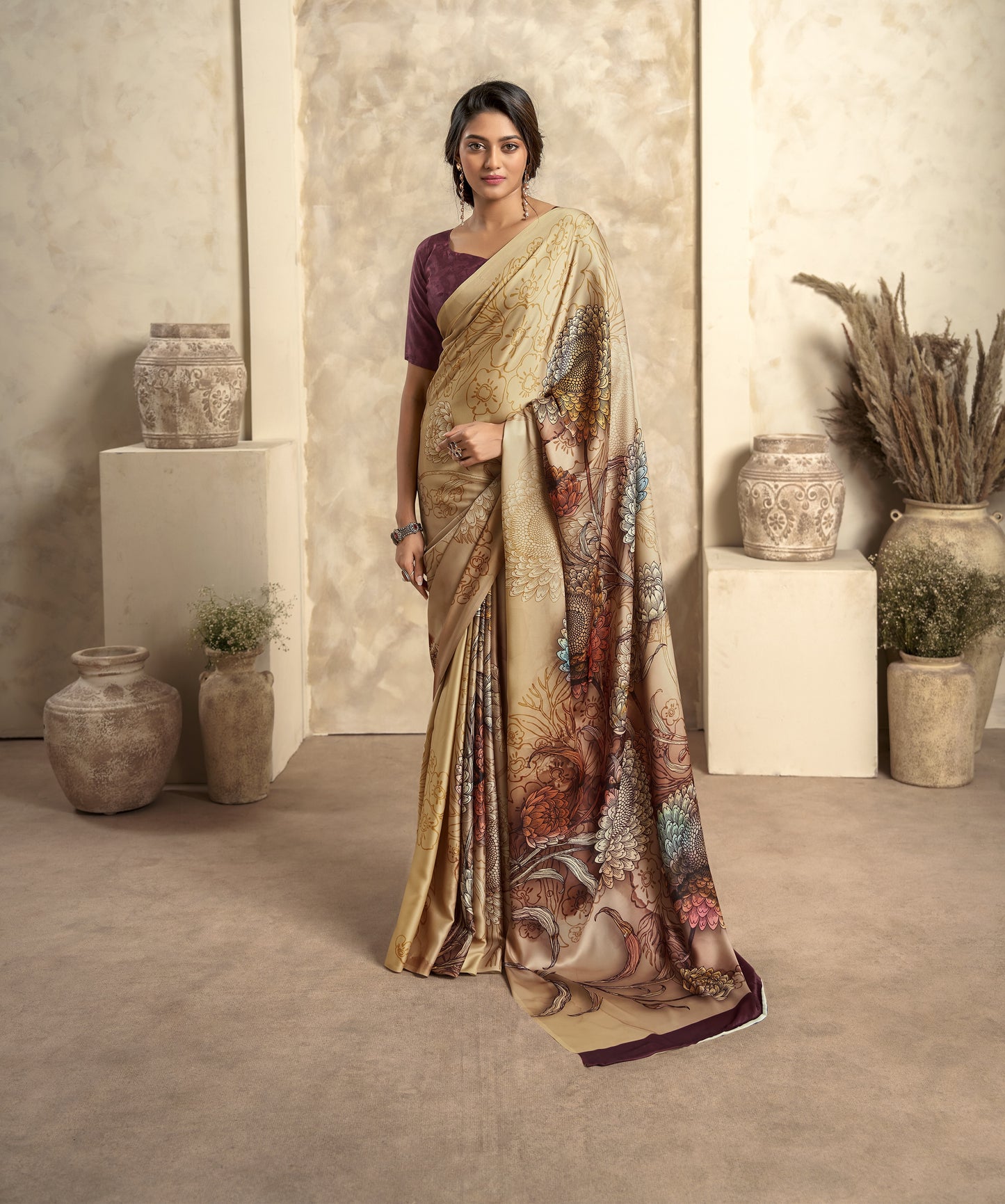 Elegance Redefined The Soft Satin Silk Saree for Every Occasion