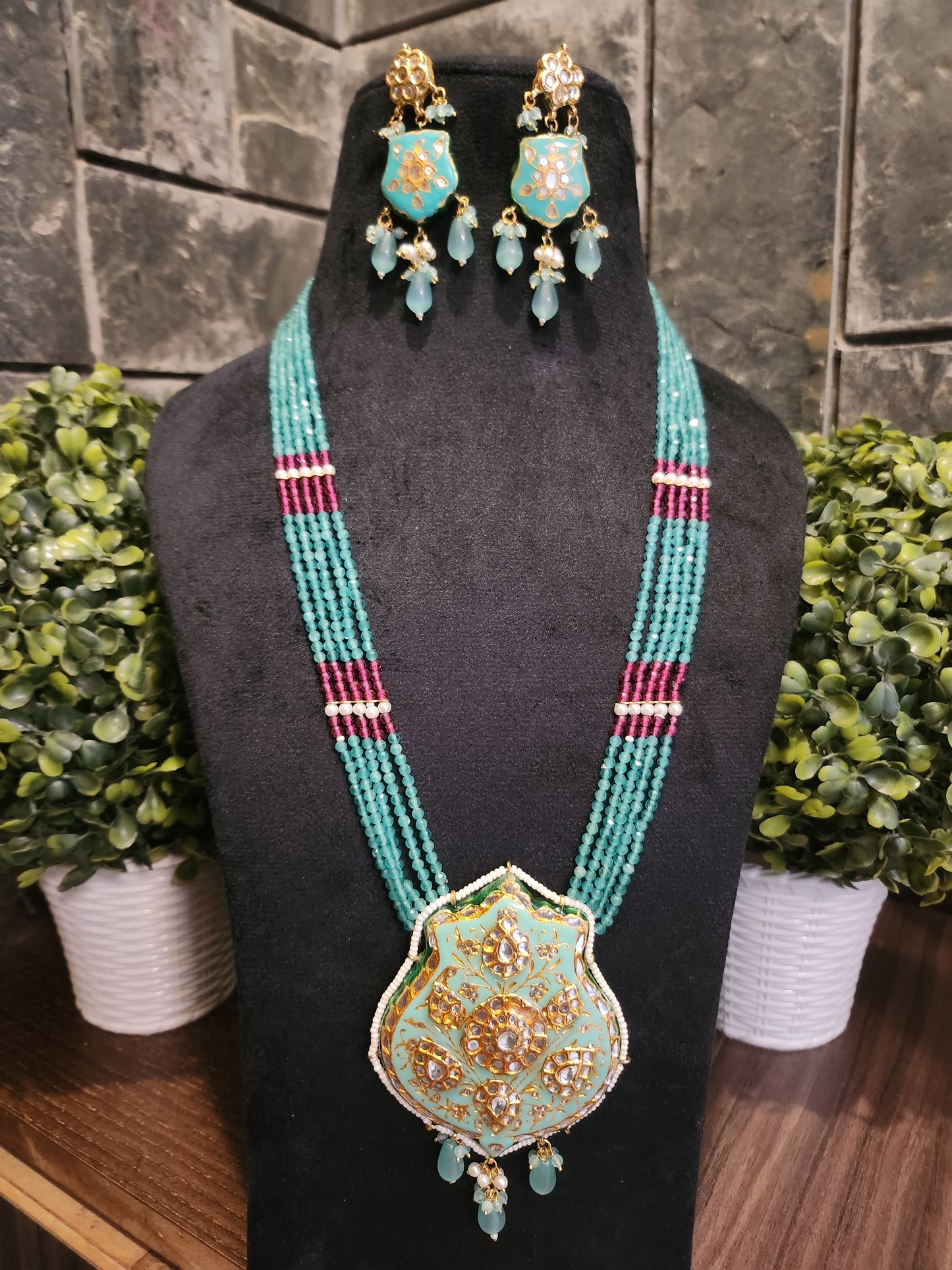Sky Blue Jadau set