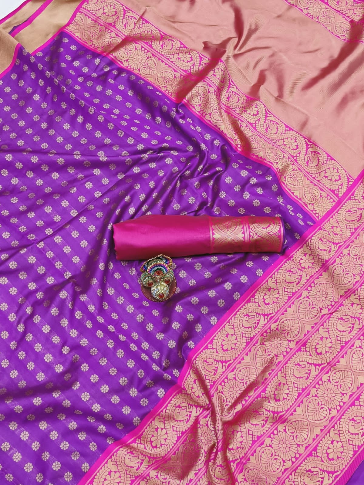 Semi Silk Kanjeevaram Elegant Design Saree