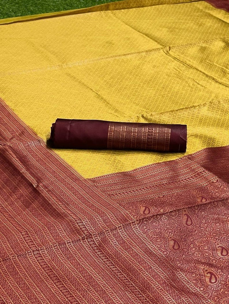 Semi Silk Kanjeevaram Elegant Design Saree