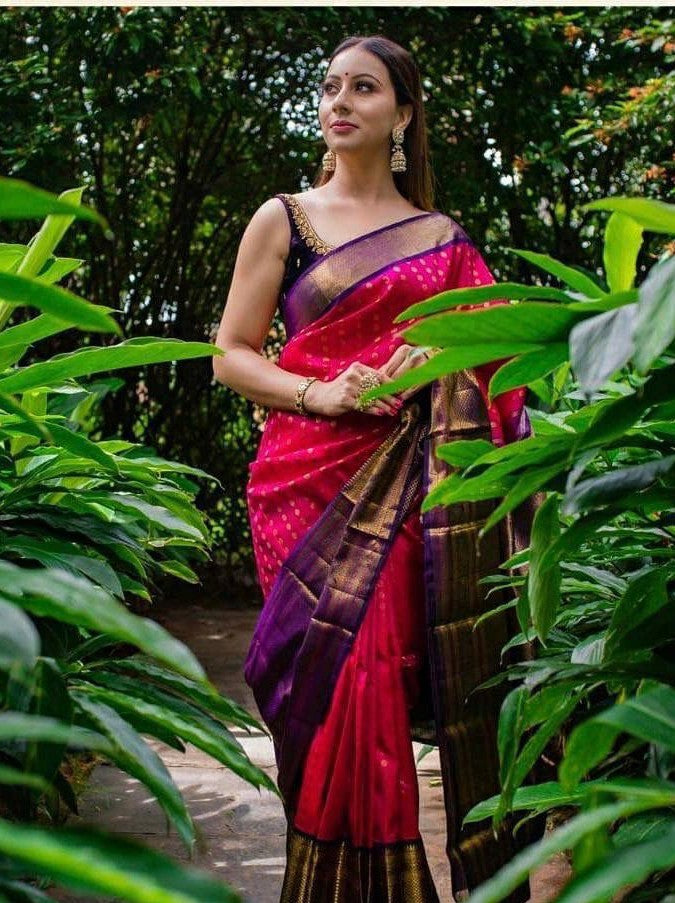 Semi Silk Kanjeevaram Elegant Design Saree