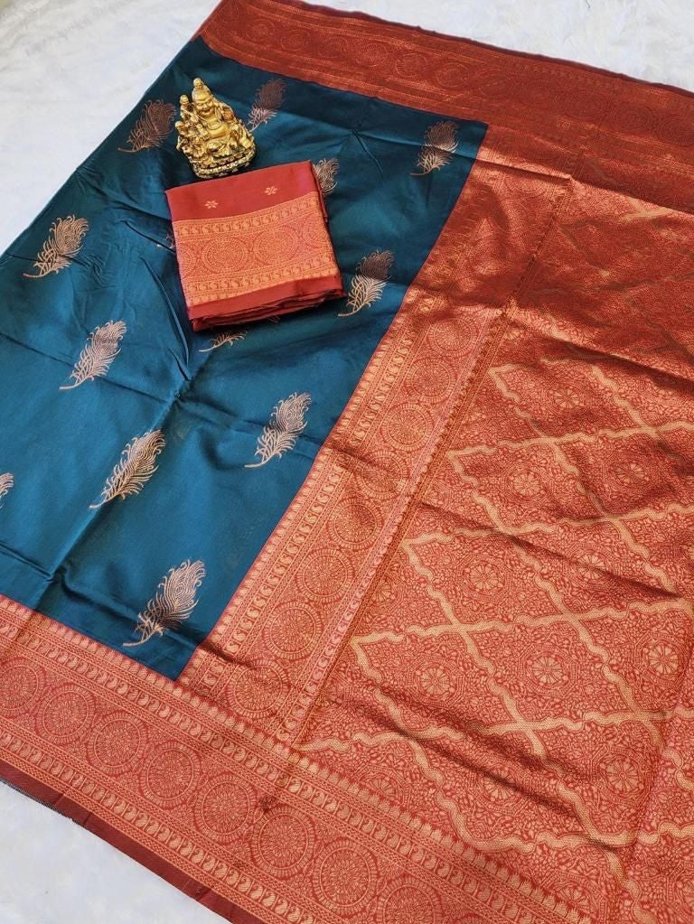 Semi Silk Kanjeevaram Elegant Design Saree