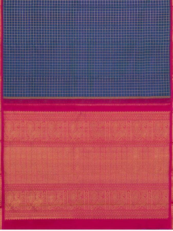 Semi Silk Kanjeevaram Saree in Checks