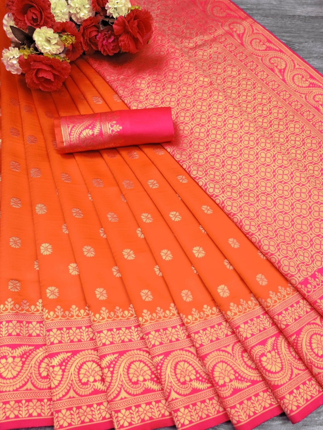 Semi Silk Kanjeevaram Elegant Design Saree
