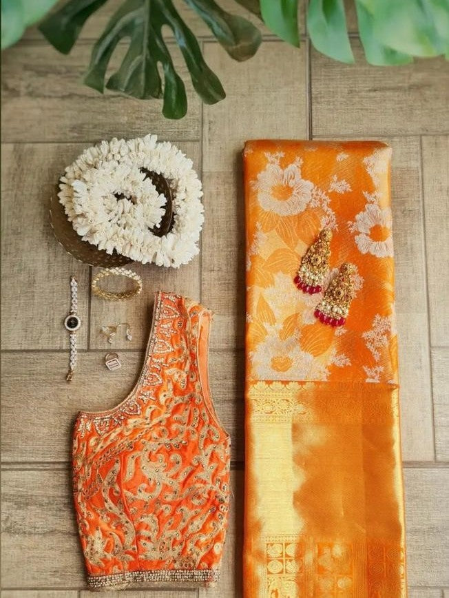 Semi Silk Kanjeevaram Elegant Design Saree