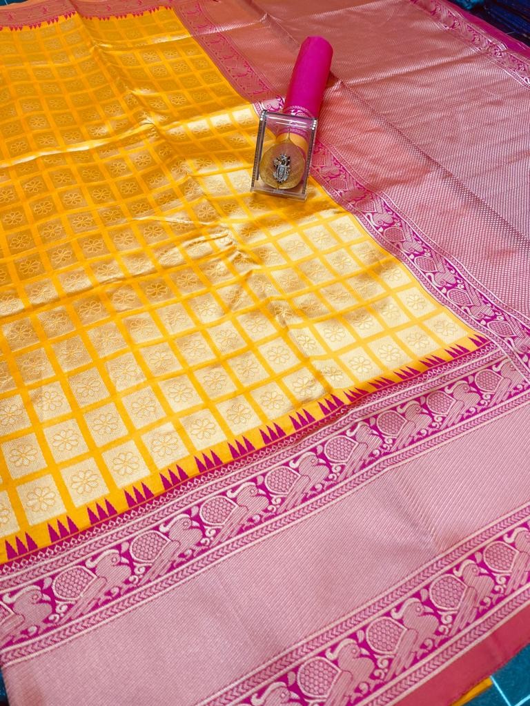 Semi Silk Kanjeevaram Elegant Design Saree