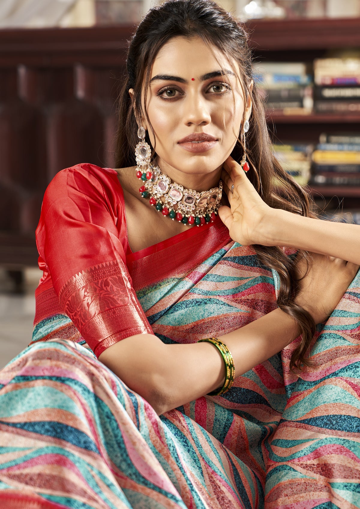 Elegance Redefined Pure Satin Digital Saree for a Timeless Look
