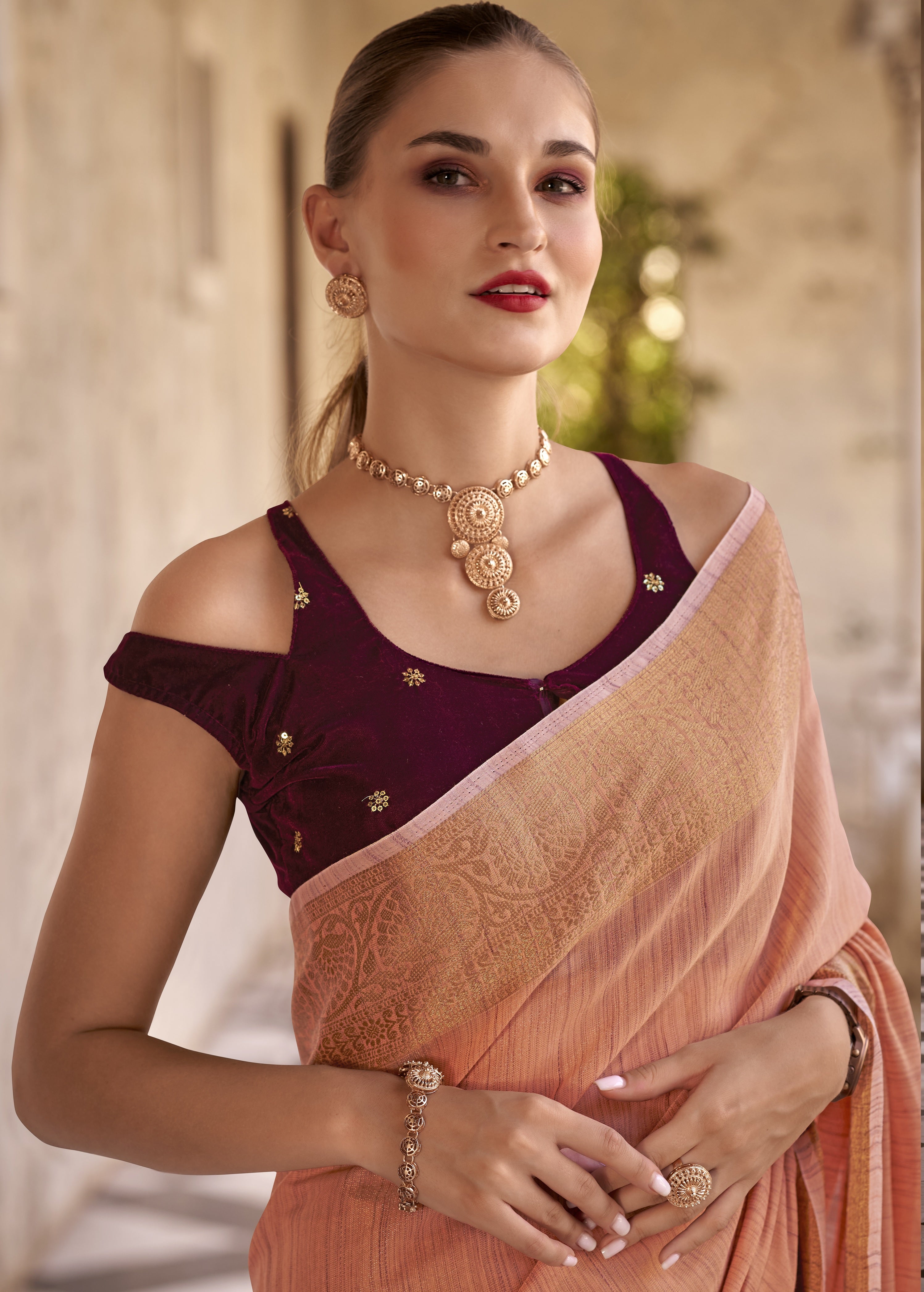 Unveiling the Grace of Tissue Linen Saree A Perfect Blend of Tradition & Elegance