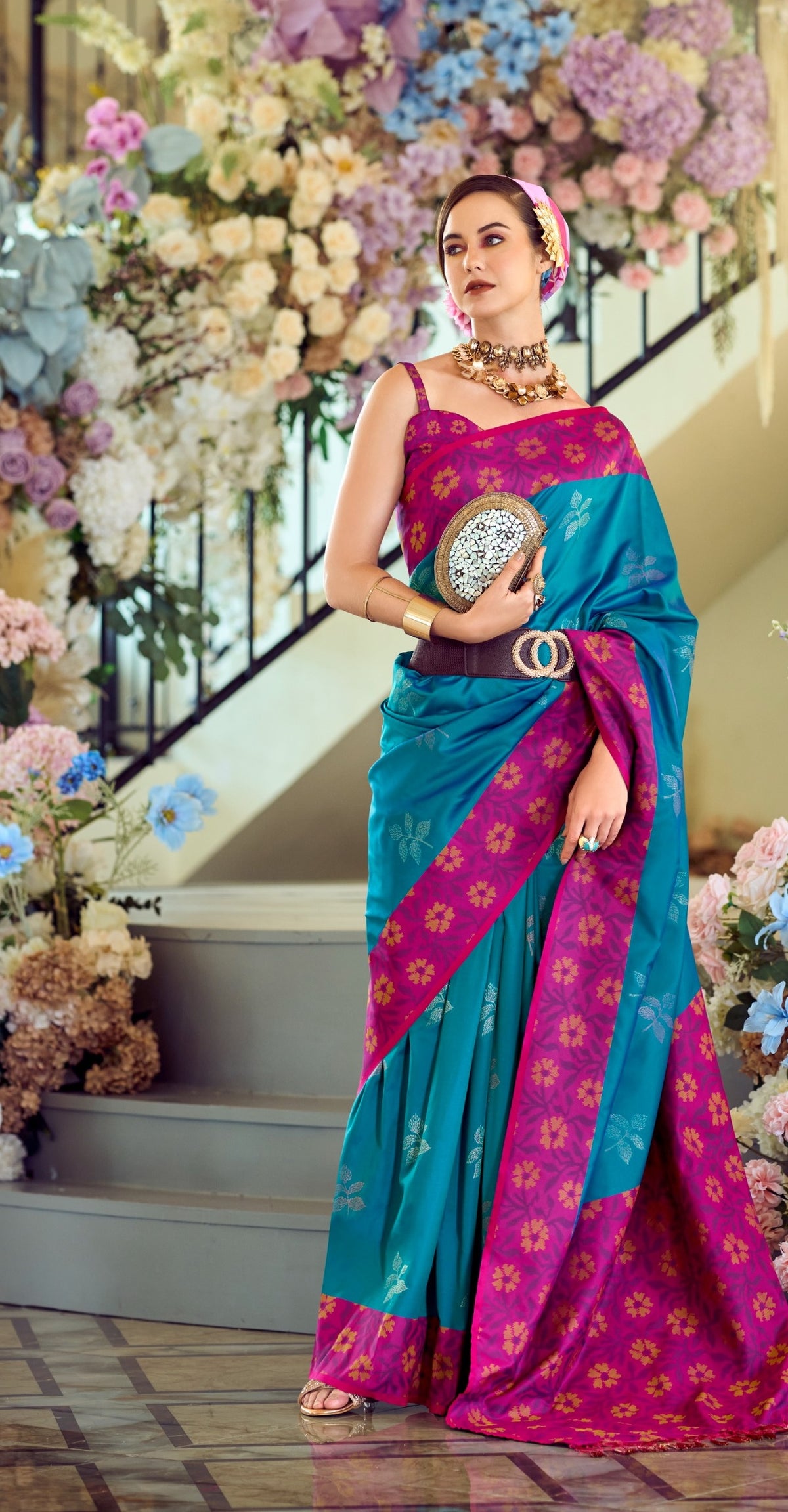 Buy Elegant Soft Silk Saree with Ikkat Border A Perfect Fusion of Tradition & Style