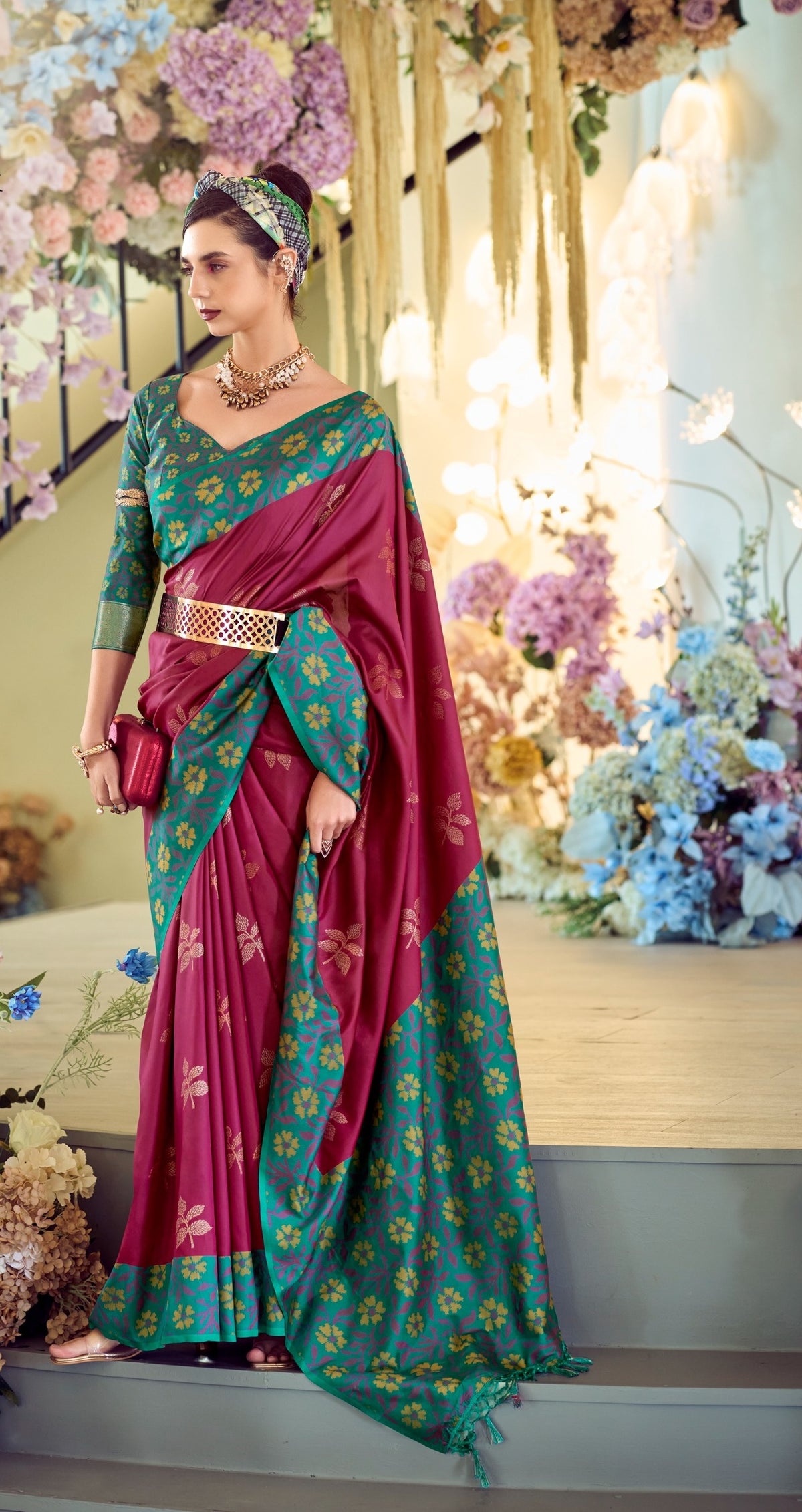Buy Elegant Soft Silk Saree with Ikkat Border A Perfect Fusion of Tradition & Style
