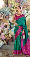 Buy Elegant Soft Silk Saree with Ikkat Border A Perfect Fusion of Tradition & Style