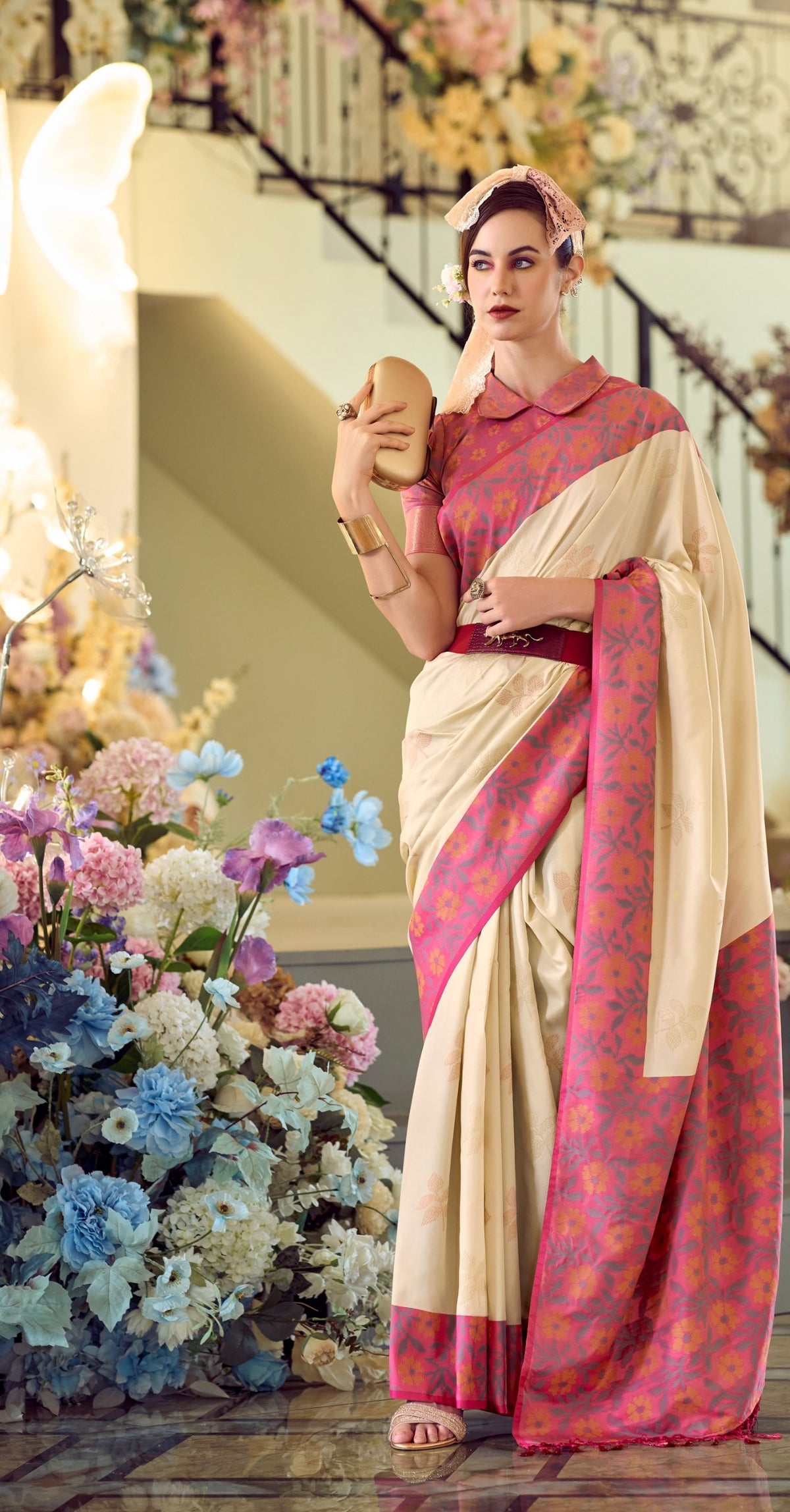 Buy Elegant Soft Silk Saree with Ikkat Border A Perfect Fusion of Tradition & Style