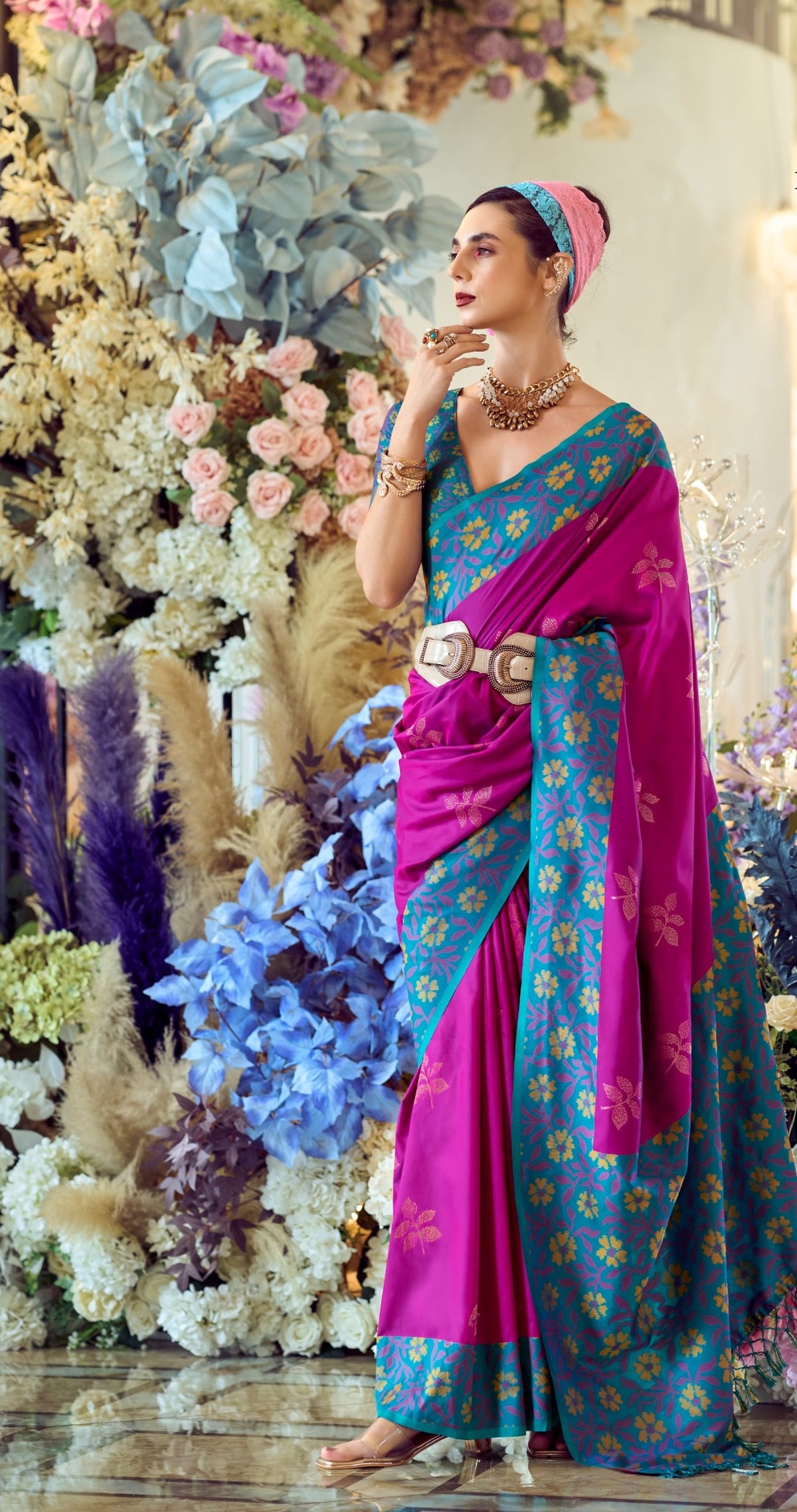 Buy Elegant Soft Silk Saree with Ikkat Border A Perfect Fusion of Tradition & Style