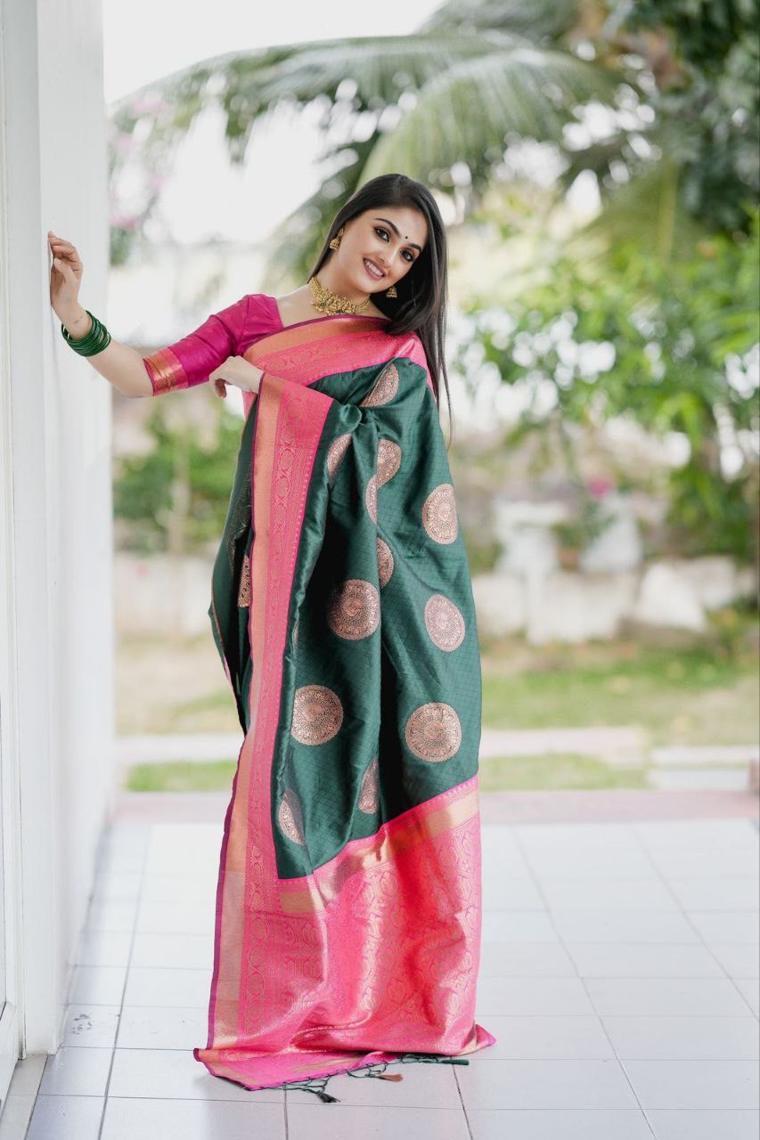 Semi Silk Kanjeevaram Elegant Design Saree