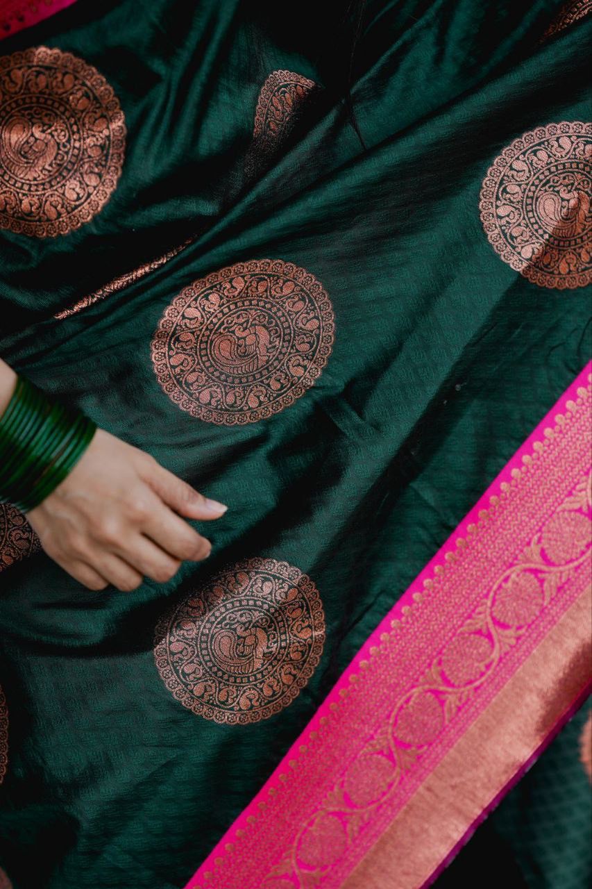 Semi Silk Kanjeevaram Elegant Design Saree