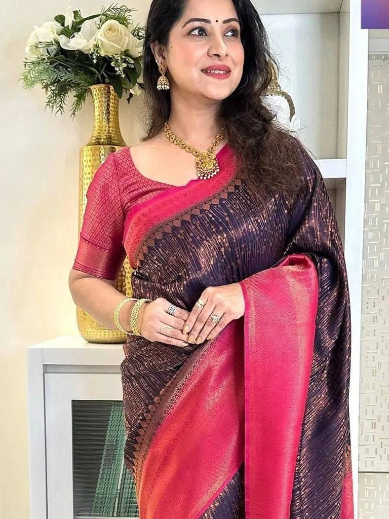 Semi Silk Kanjeevaram Elegant Design Saree
