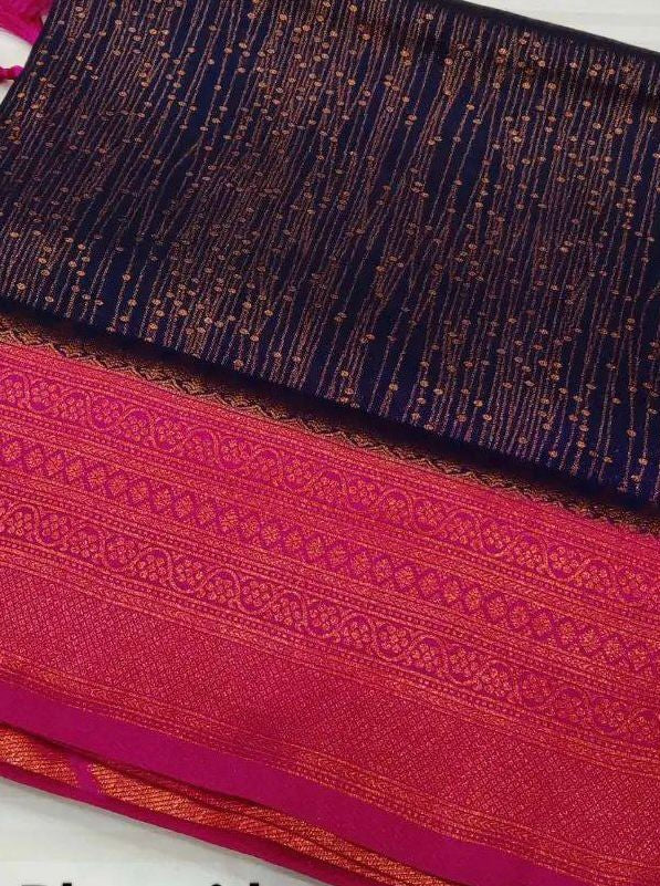 Semi Silk Kanjeevaram Elegant Design Saree