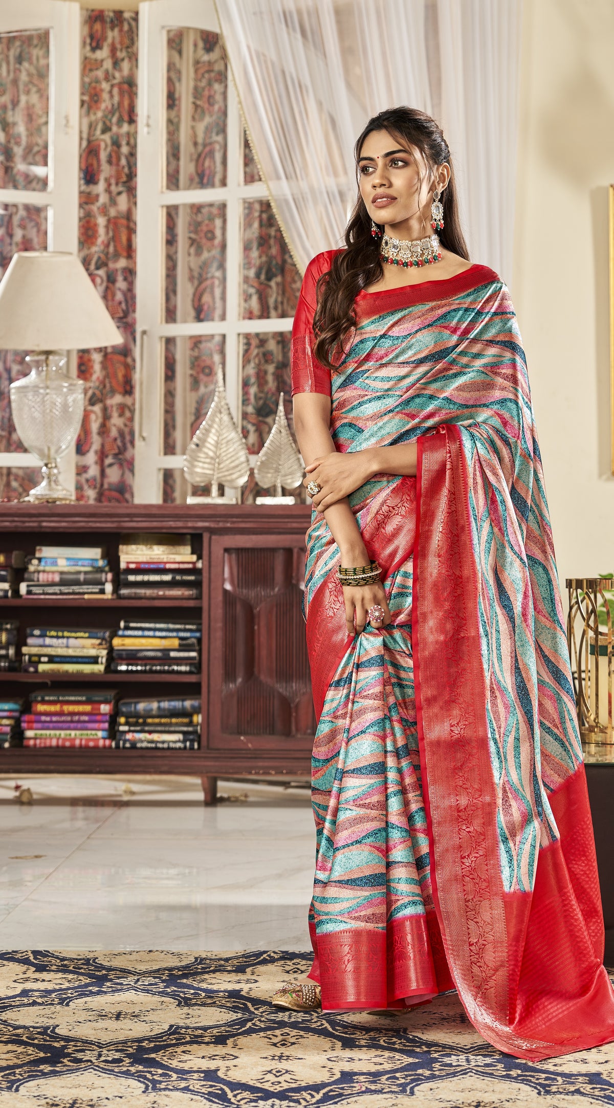 Elegance Redefined Pure Satin Digital Saree for a Timeless Look