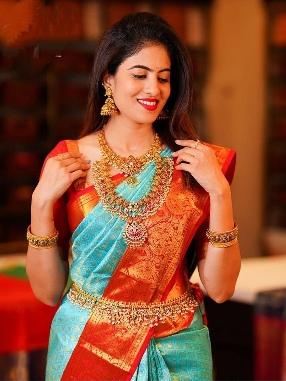 Semi Silk Kanjeevaram Elegant Design Saree