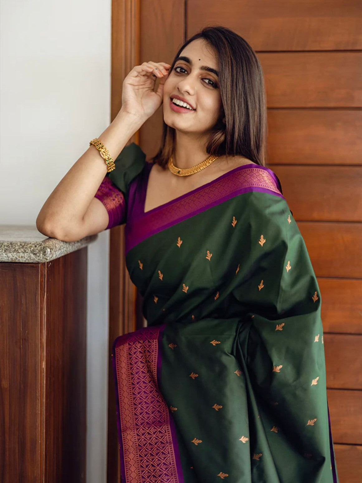 Semi Silk Kanjeevaram Elegant Design Saree