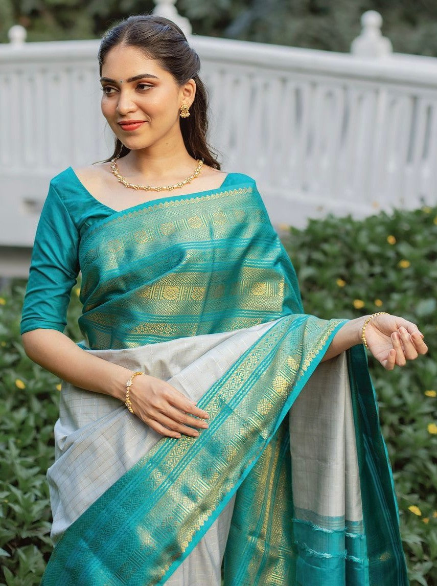 Semi Silk Kanjeevaram Elegant Design Saree