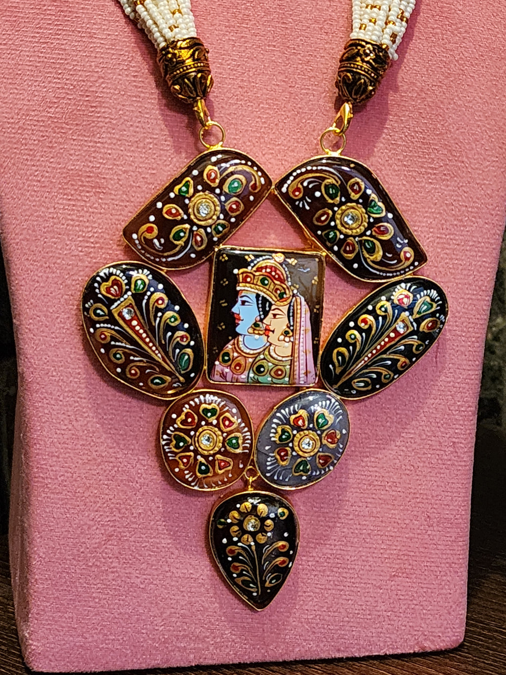 Radha Krishna Pendant Set