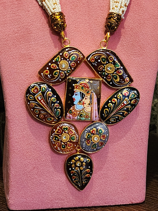 Radha Krishna Pendant Set