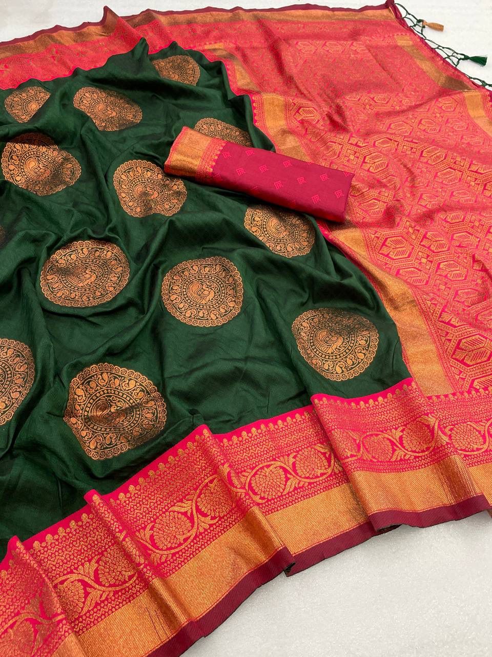 Semi Silk Kanjeevaram Elegant Design Saree