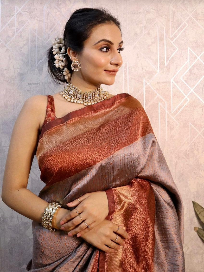 Semi Silk Kanjeevaram Elegant Design Saree