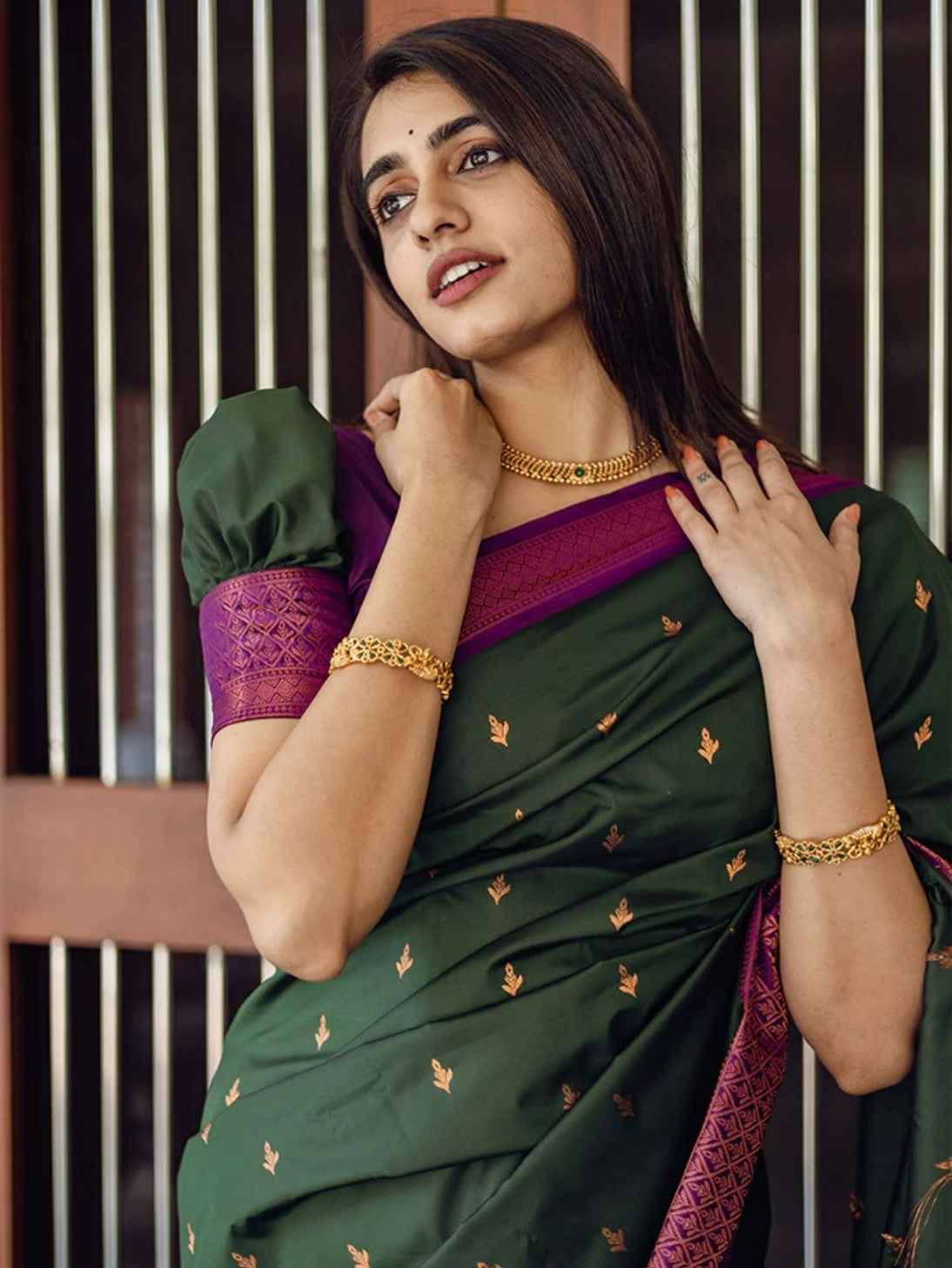Semi Silk Kanjeevaram Elegant Design Saree