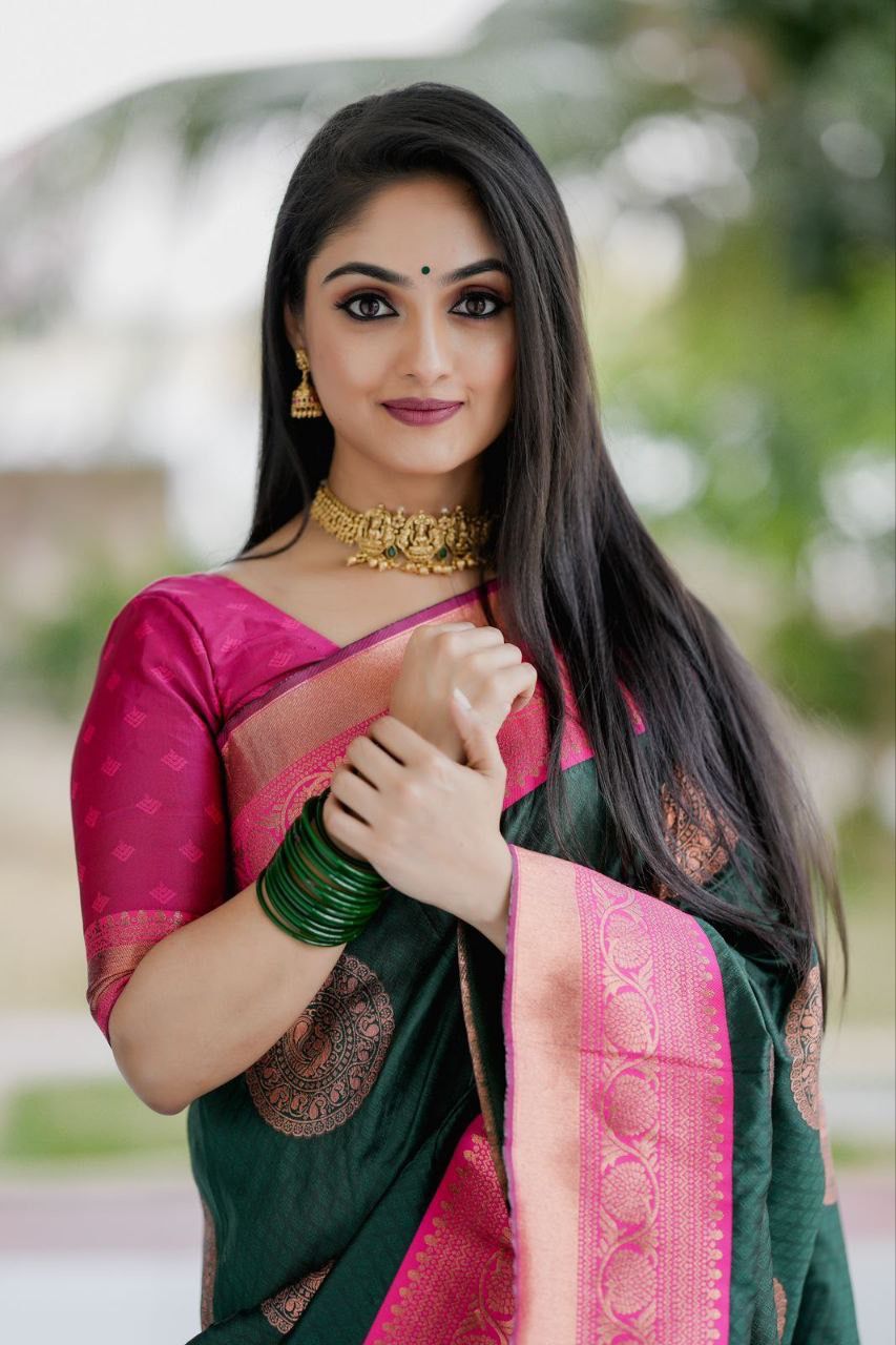 Semi Silk Kanjeevaram Elegant Design Saree