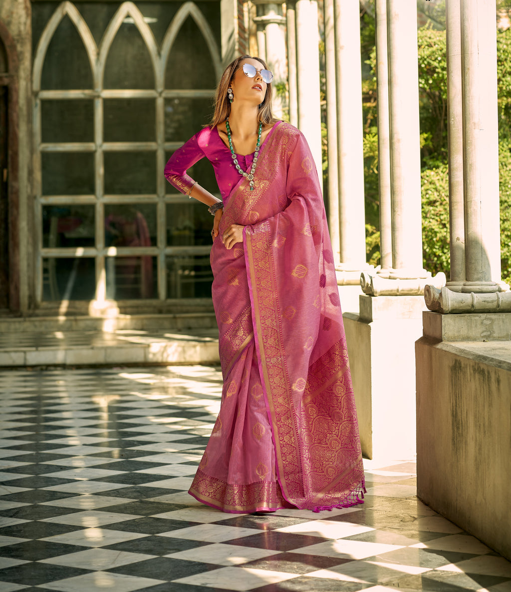The Timeless Beauty of Tissue Silk Saree Perfect for Weddings & Festivals