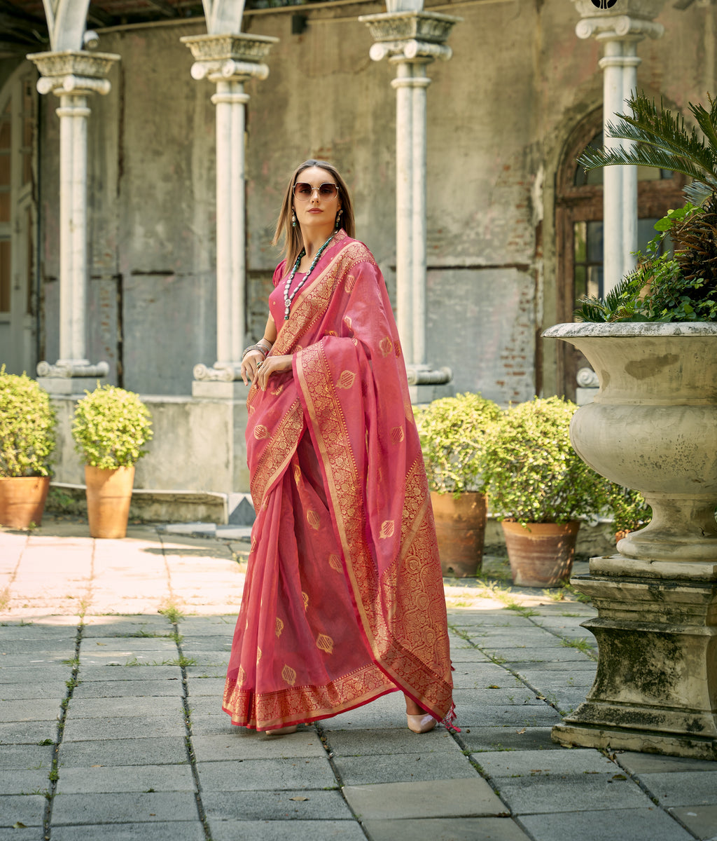 The Timeless Beauty of Tissue Silk Saree Perfect for Weddings & Festivals