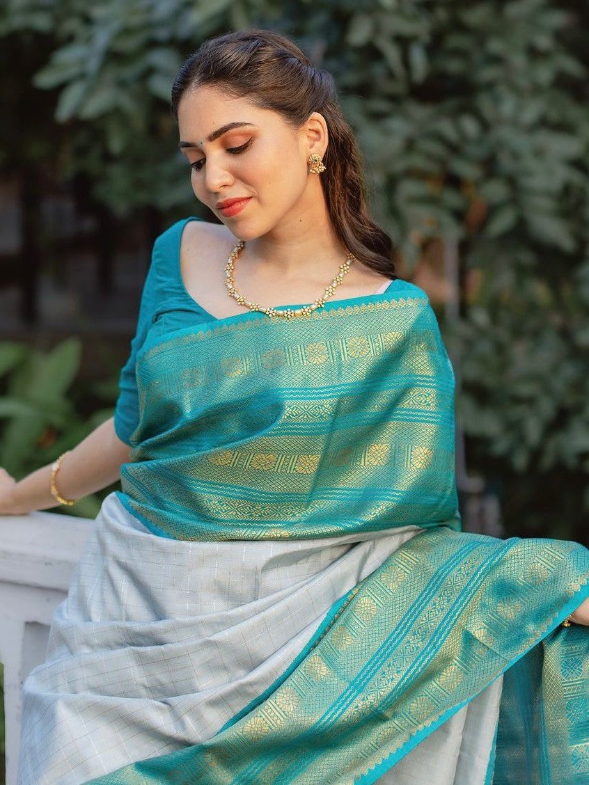 Semi Silk Kanjeevaram Elegant Design Saree