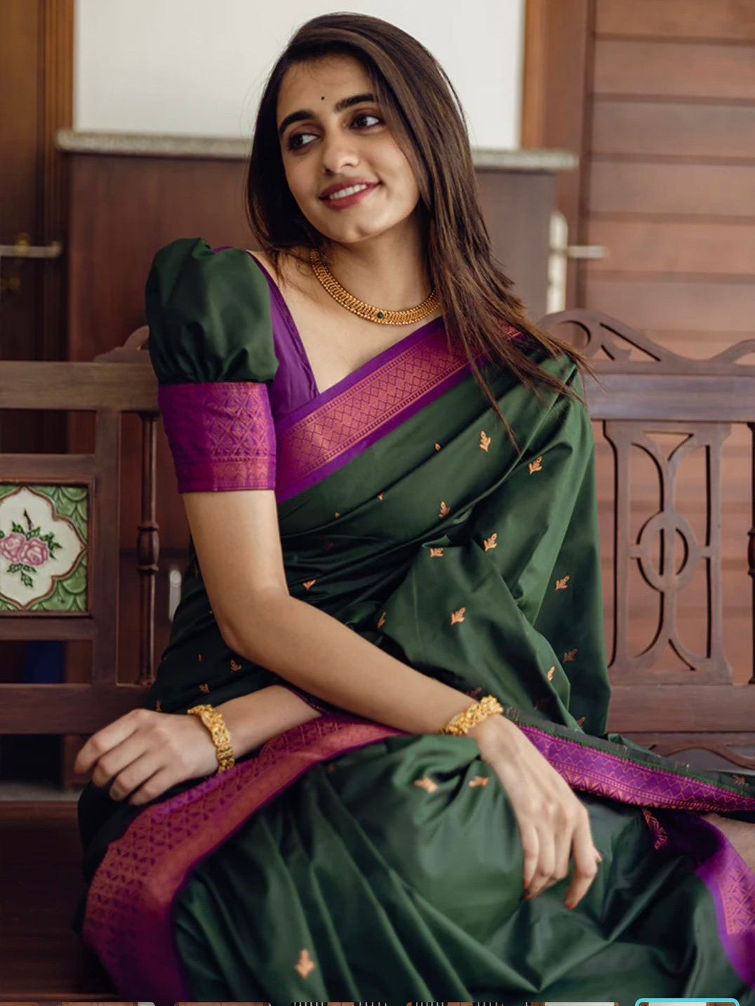 Semi Silk Kanjeevaram Elegant Design Saree