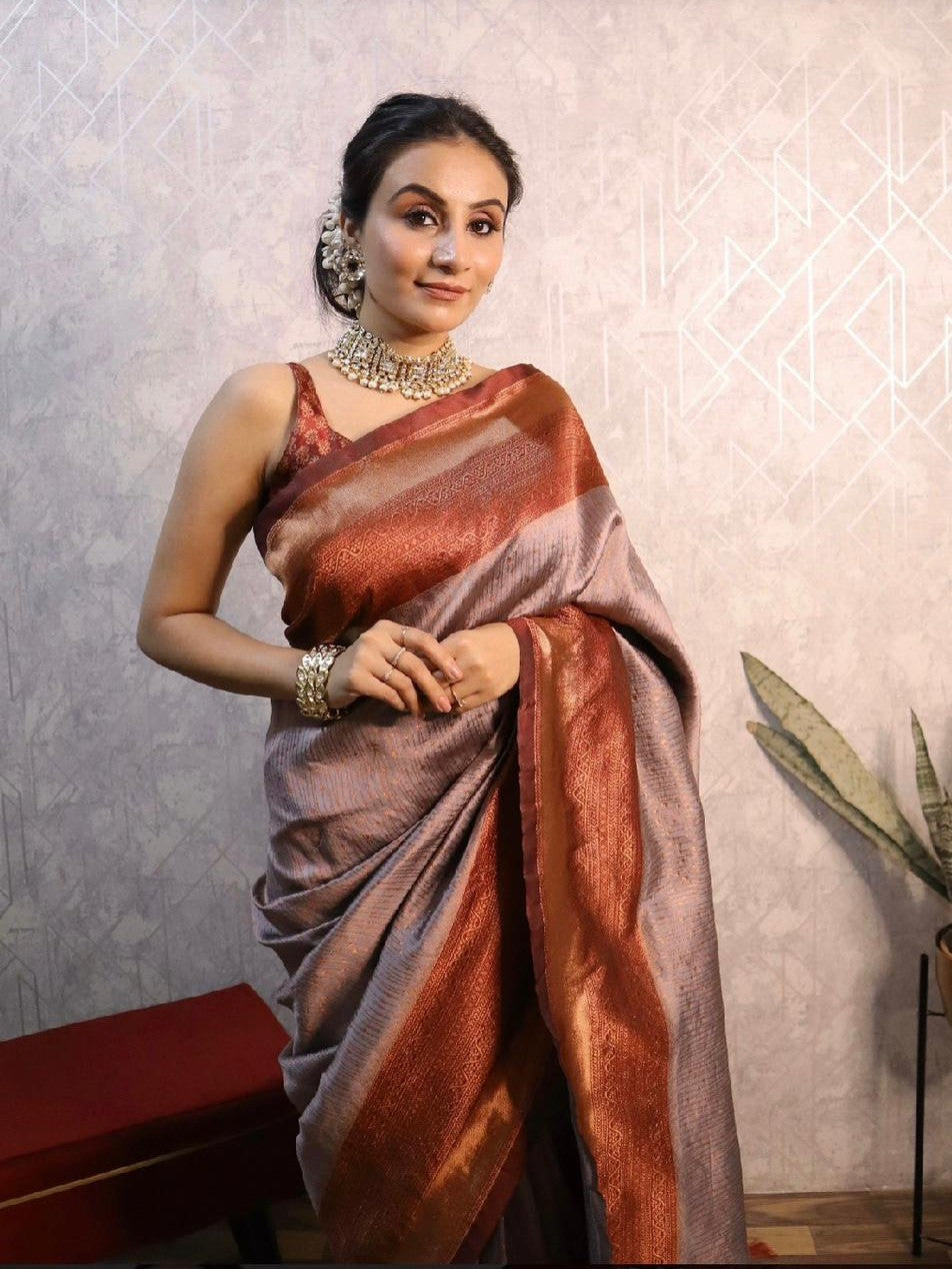 Semi Silk Kanjeevaram Elegant Design Saree