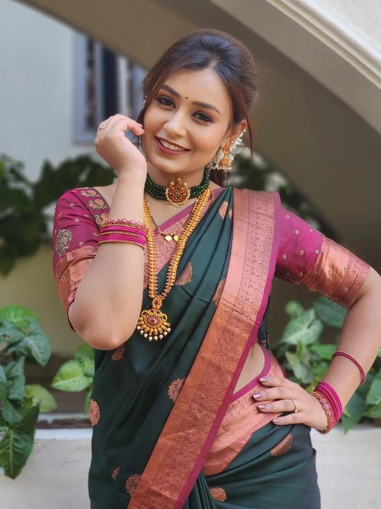 Semi Silk Kanjeevaram Elegant Design Saree