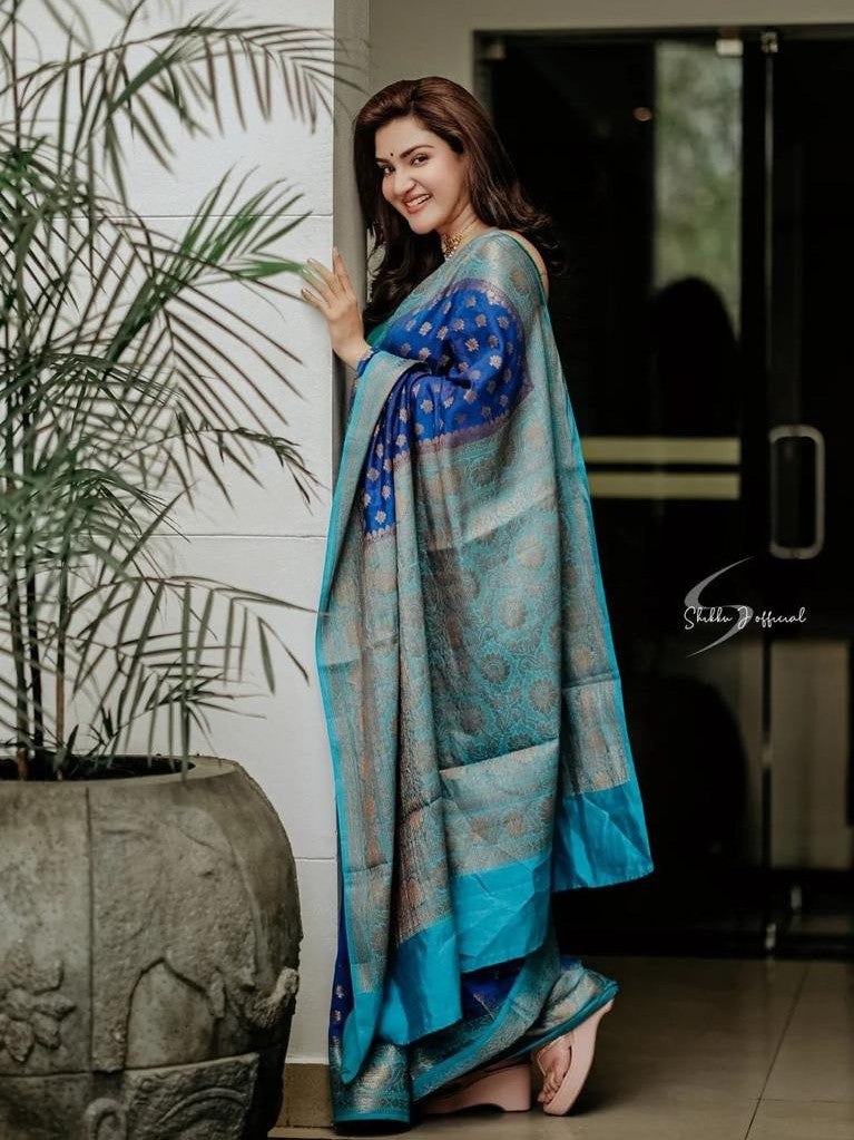 Semi Silk Kanjeevaram Elegant Design Saree