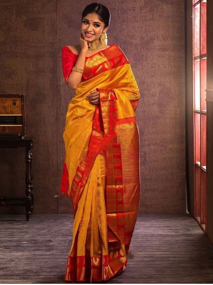 Semi Silk Kanjeevaram Elegant Design Saree