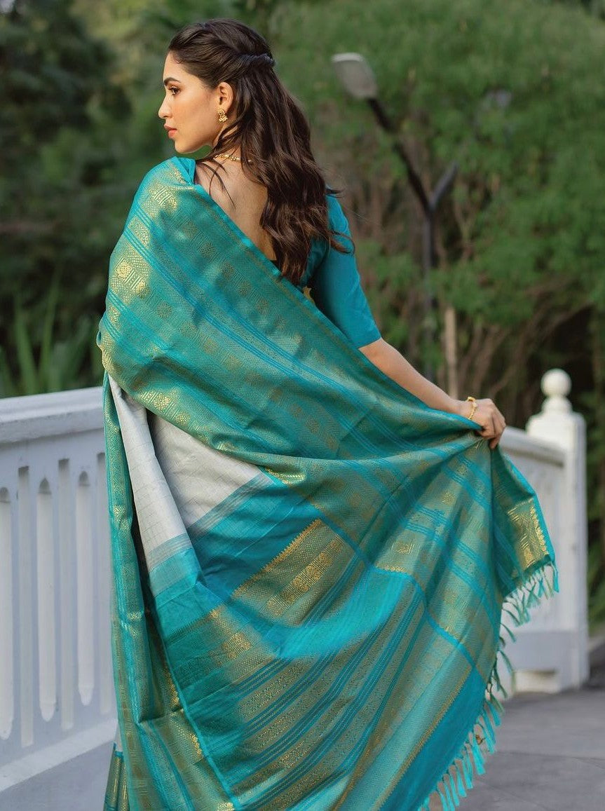 Semi Silk Kanjeevaram Elegant Design Saree