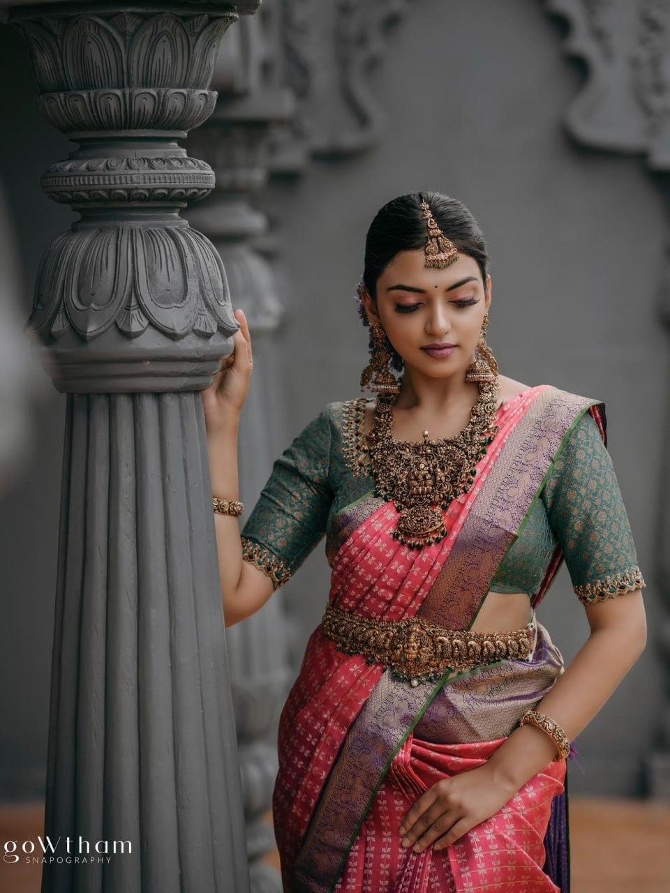Semi Silk Kanjeevaram Elegant Design Saree