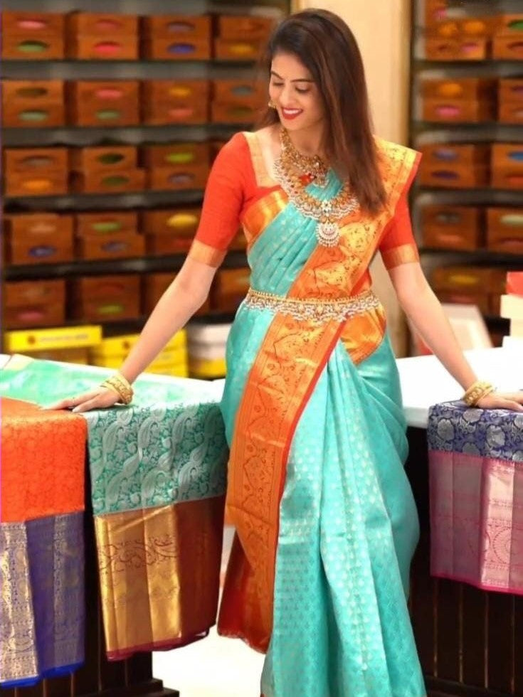 Semi Silk Kanjeevaram Elegant Design Saree