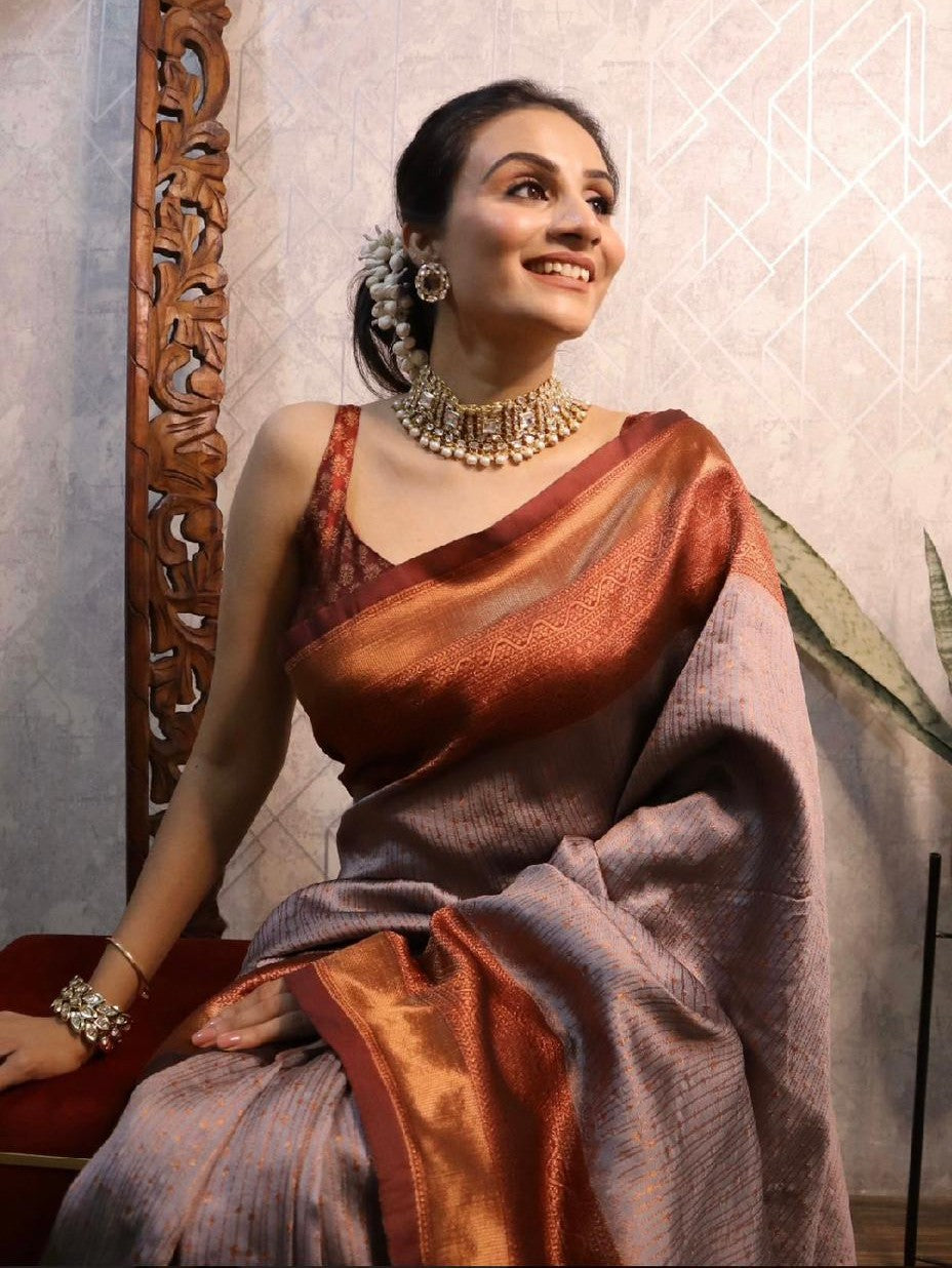 Semi Silk Kanjeevaram Elegant Design Saree