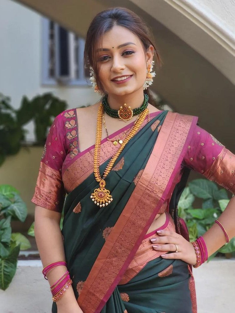 Semi Silk Kanjeevaram Elegant Design Saree