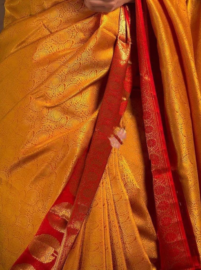 Semi Silk Kanjeevaram Elegant Design Saree