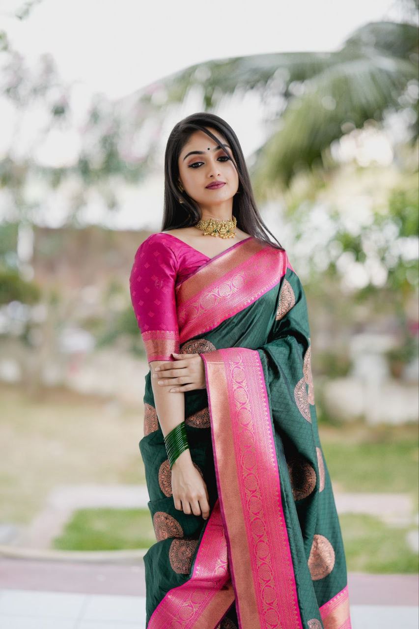 Semi Silk Kanjeevaram Elegant Design Saree