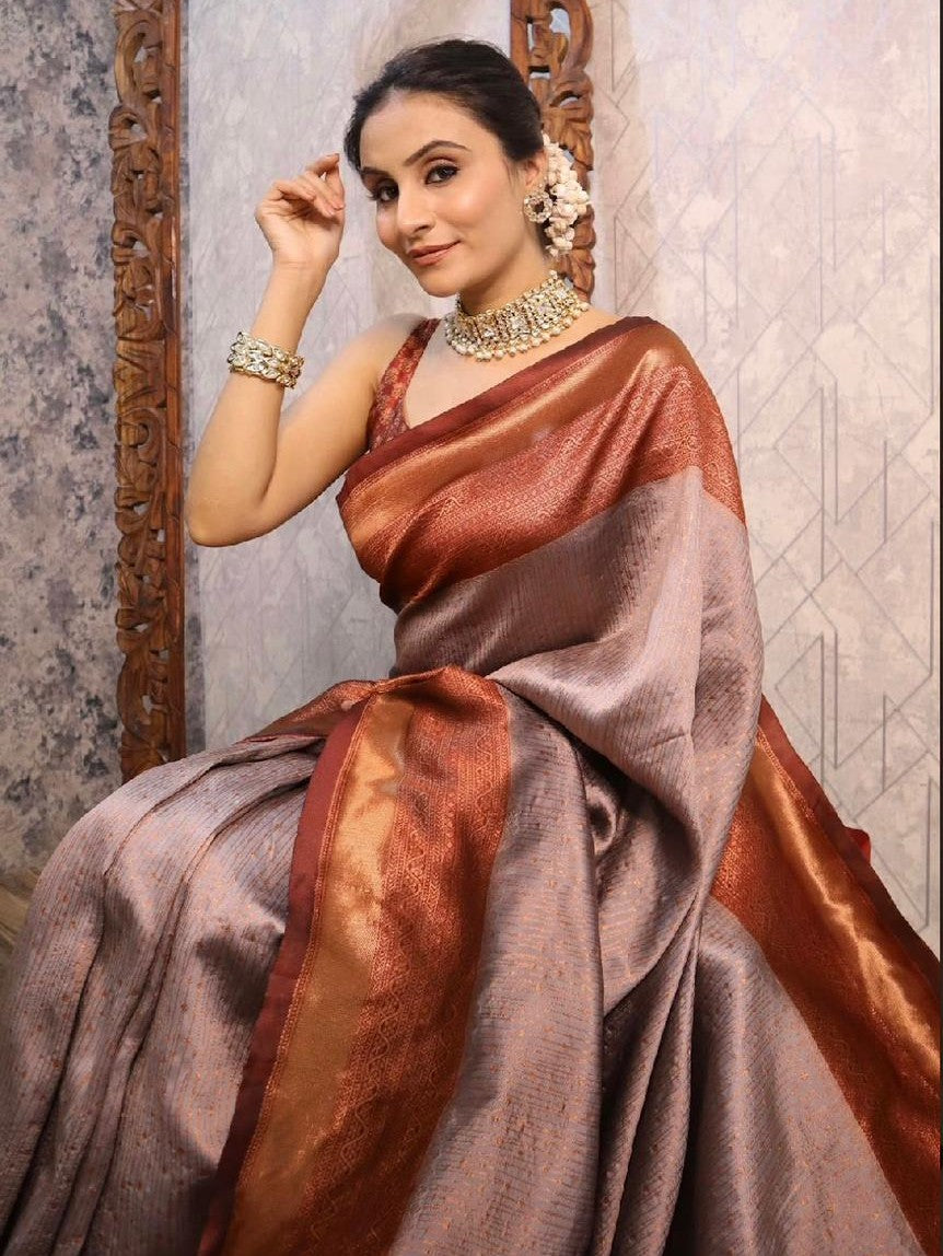 Semi Silk Kanjeevaram Elegant Design Saree