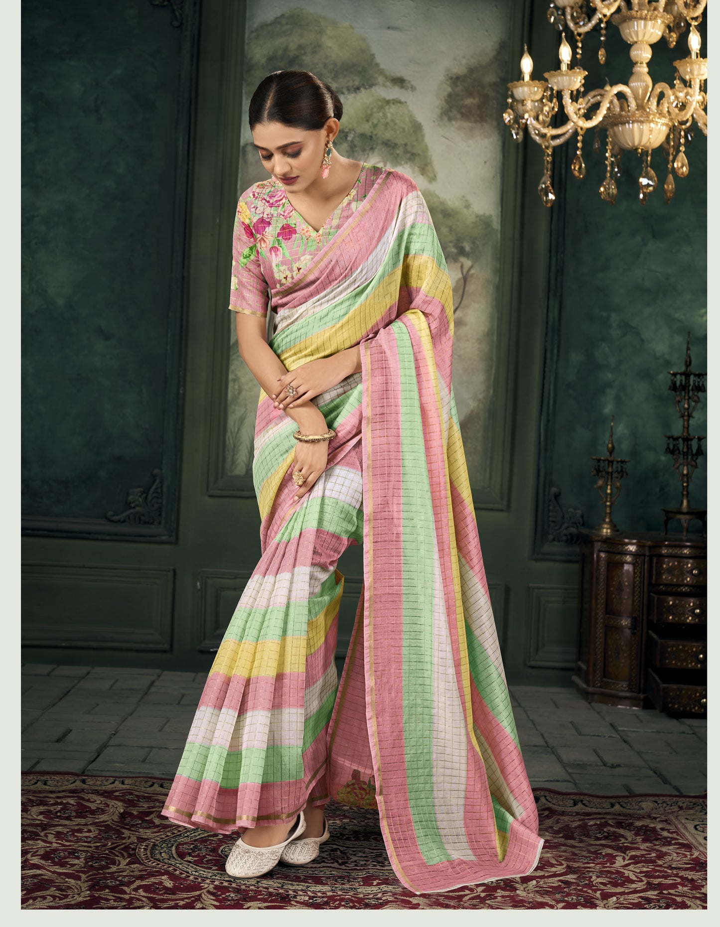Grace in Every Fold The Soft Linen Saree Look