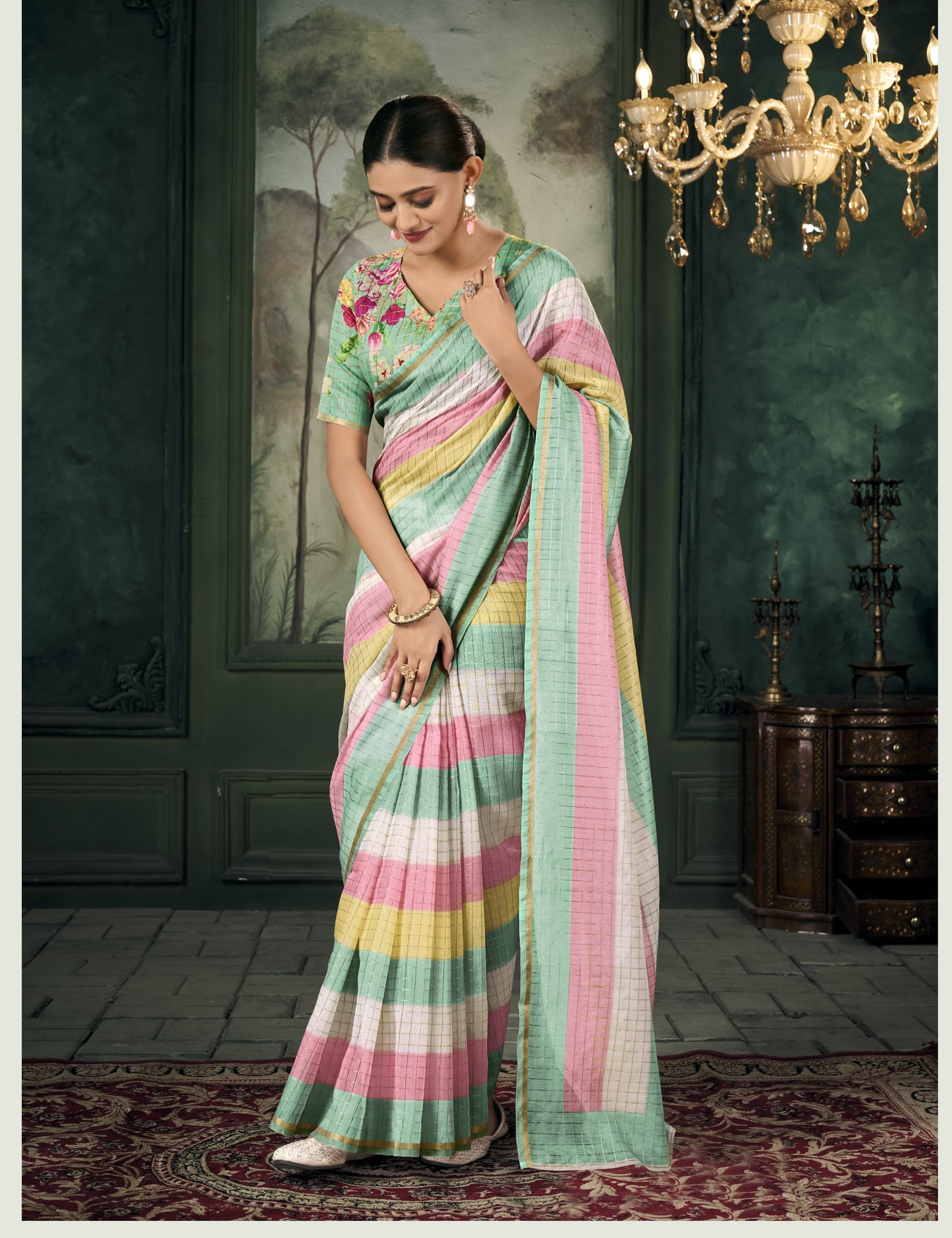Grace in Every Fold The Soft Linen Saree Look